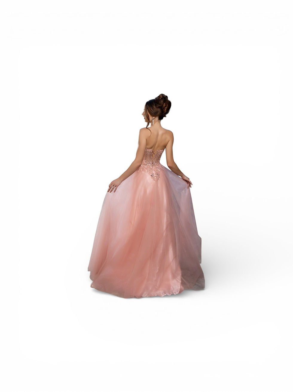 Thumbnail: Beaded Corset Bodice Long Formal Dress & Prom Dress