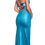 Thumbnail: Dave & Johnny Satin Corset Bodice Long Formal Dress & Prom Dress 