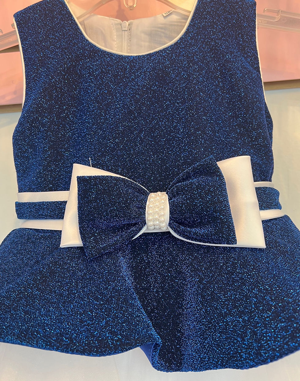 Thumbnail: New With Tags Royal Blue & White Ruffles Size 3-4T Flower Girl Dress