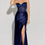 Thumbnail: Strapless Corset & Sequin Bodice Satin Long Formal Dress & Prom Dress 