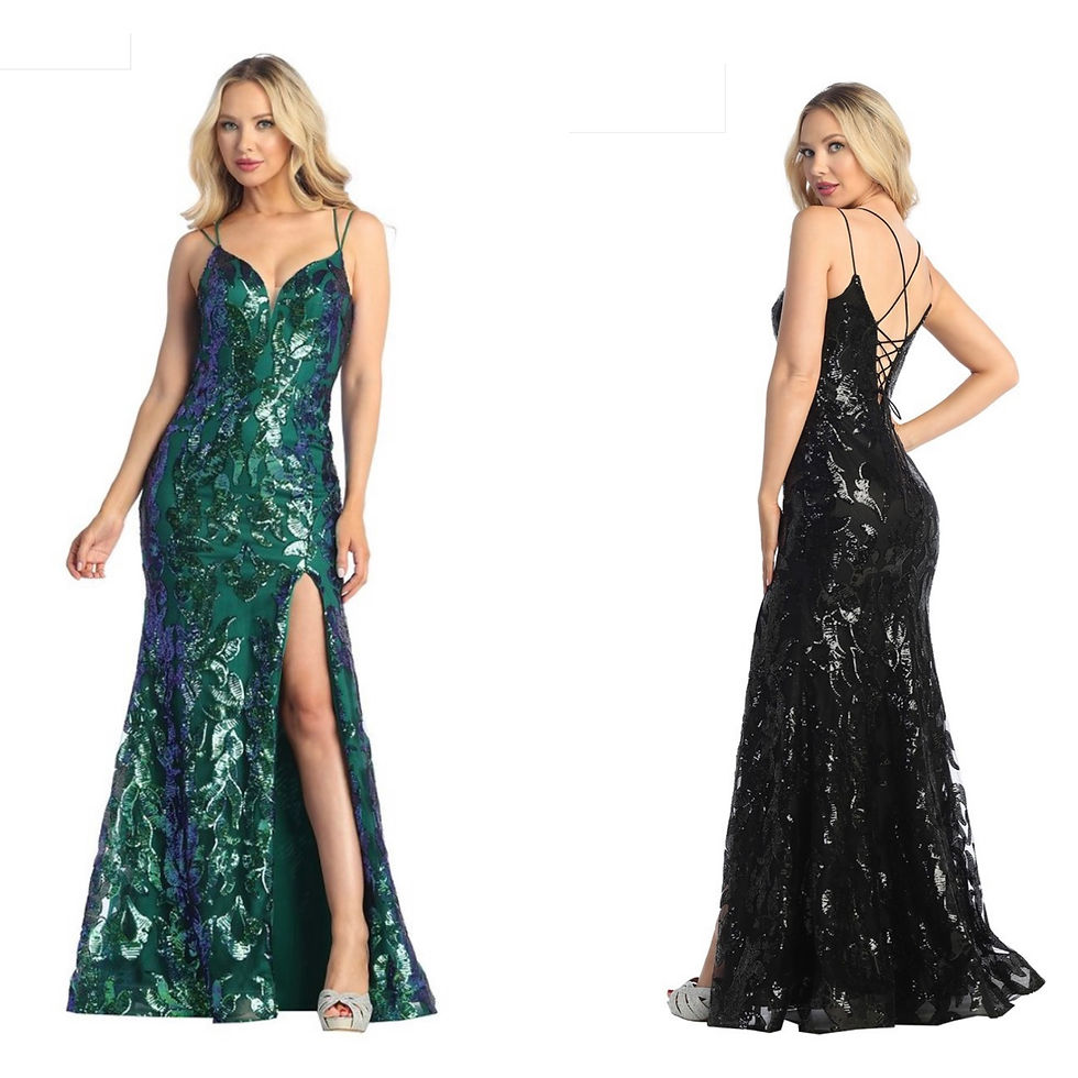 Thumbnail: Emerald Green Sequin Formal Dress & Prom Dress 