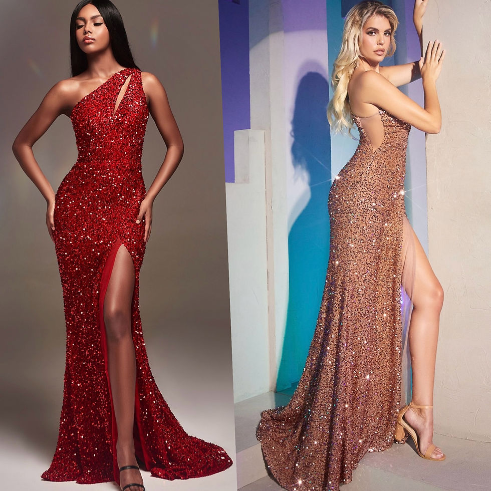 All Over Sequin One Shoulder Long Formal Dress & Prom Dress