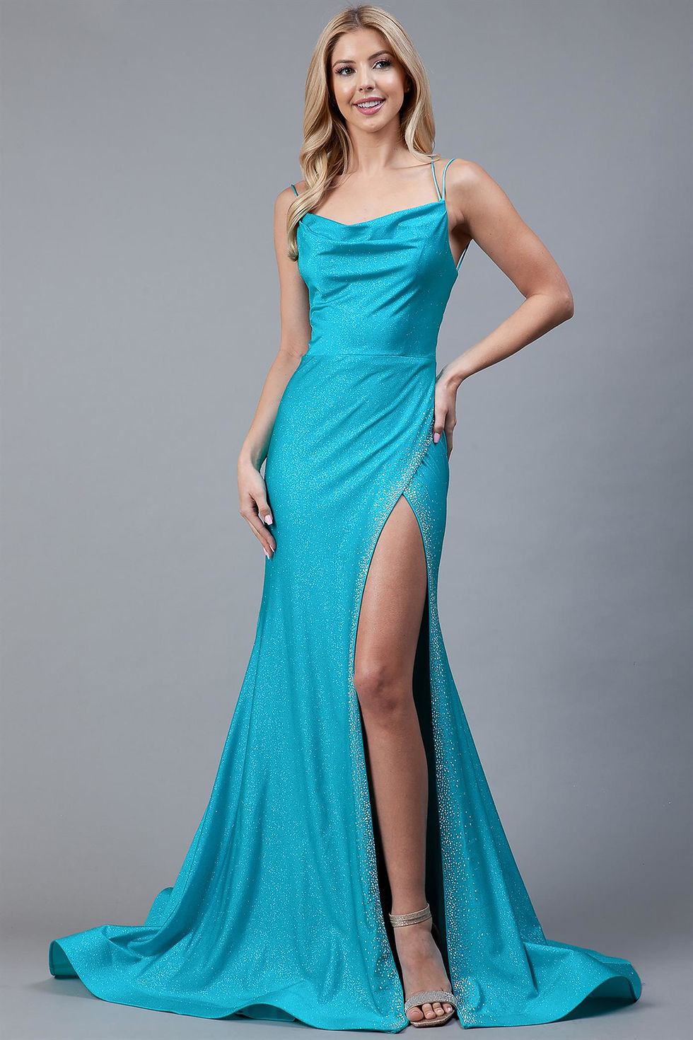 Thumbnail: Fit & Flare Glittery Prom Dress & Formal Dress 