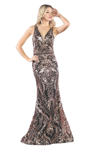 slim fit dress slacks Amoris T811 Prom Dress - Deep Red
