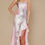 Thumbnail: Satin With Rhinestone Floral Detail Long Formal Dress & Prom Dress