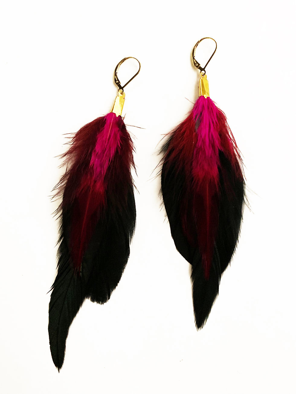 handmade feather earrings