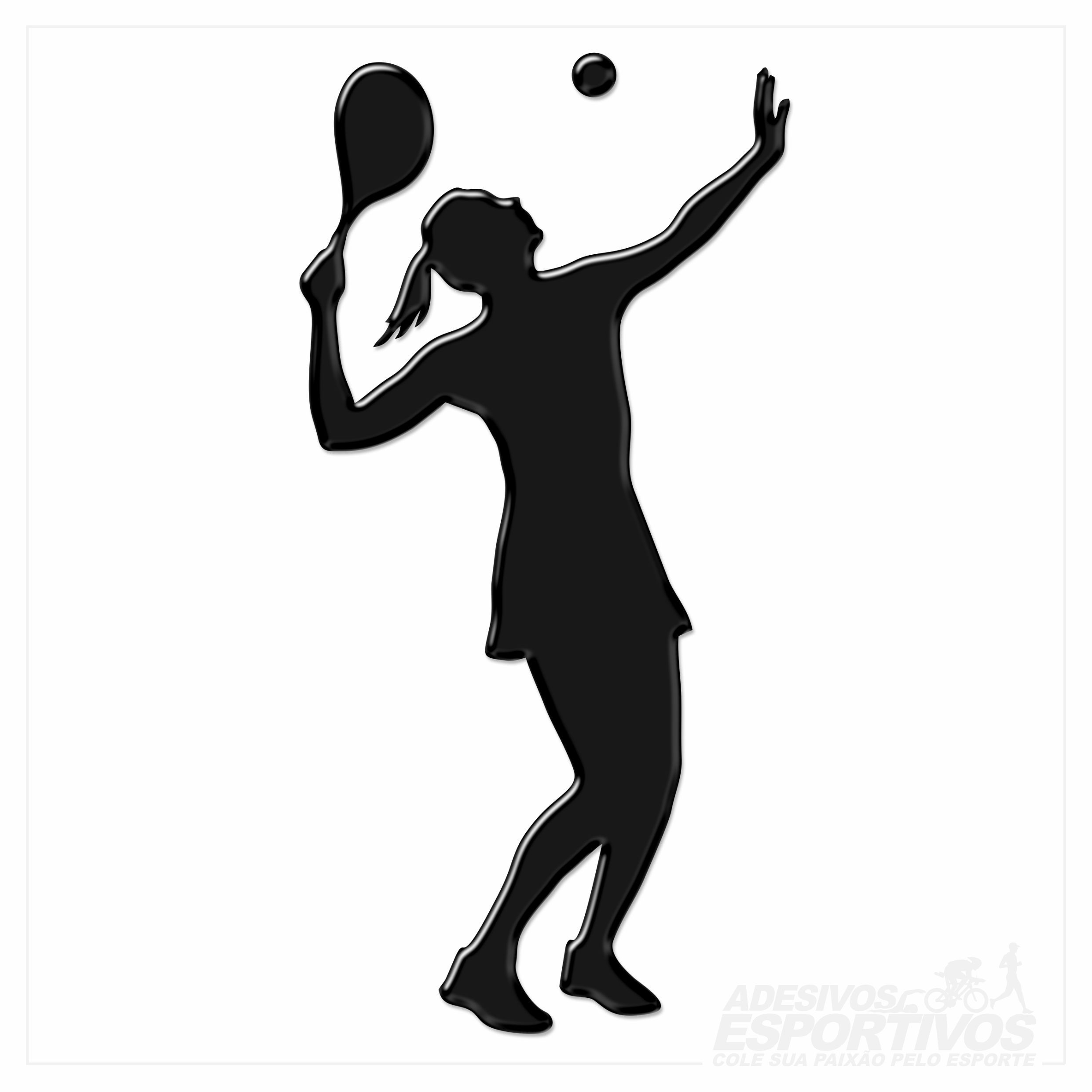 Adesivo Emblema Jogando Tênis Feminino Resinado 3D