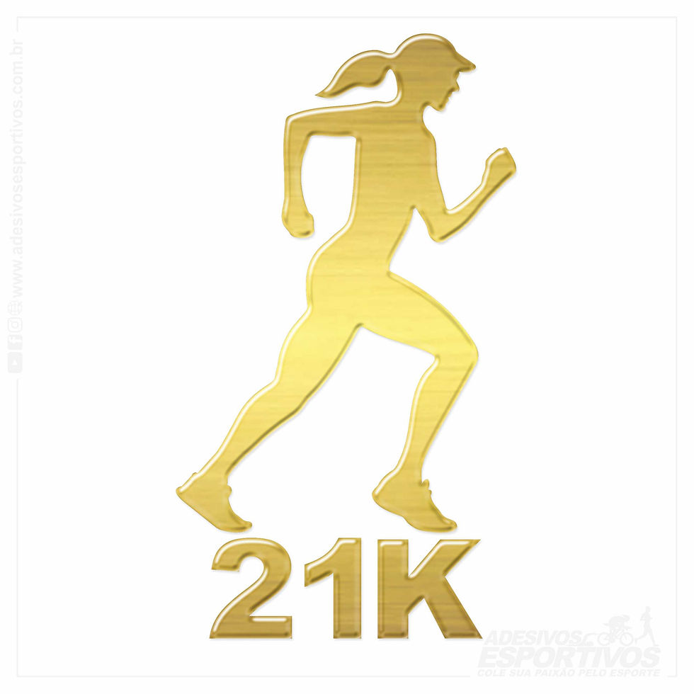 Miniatura: Adesivo Emblema Corredora Run Running 21K Resinado 3D