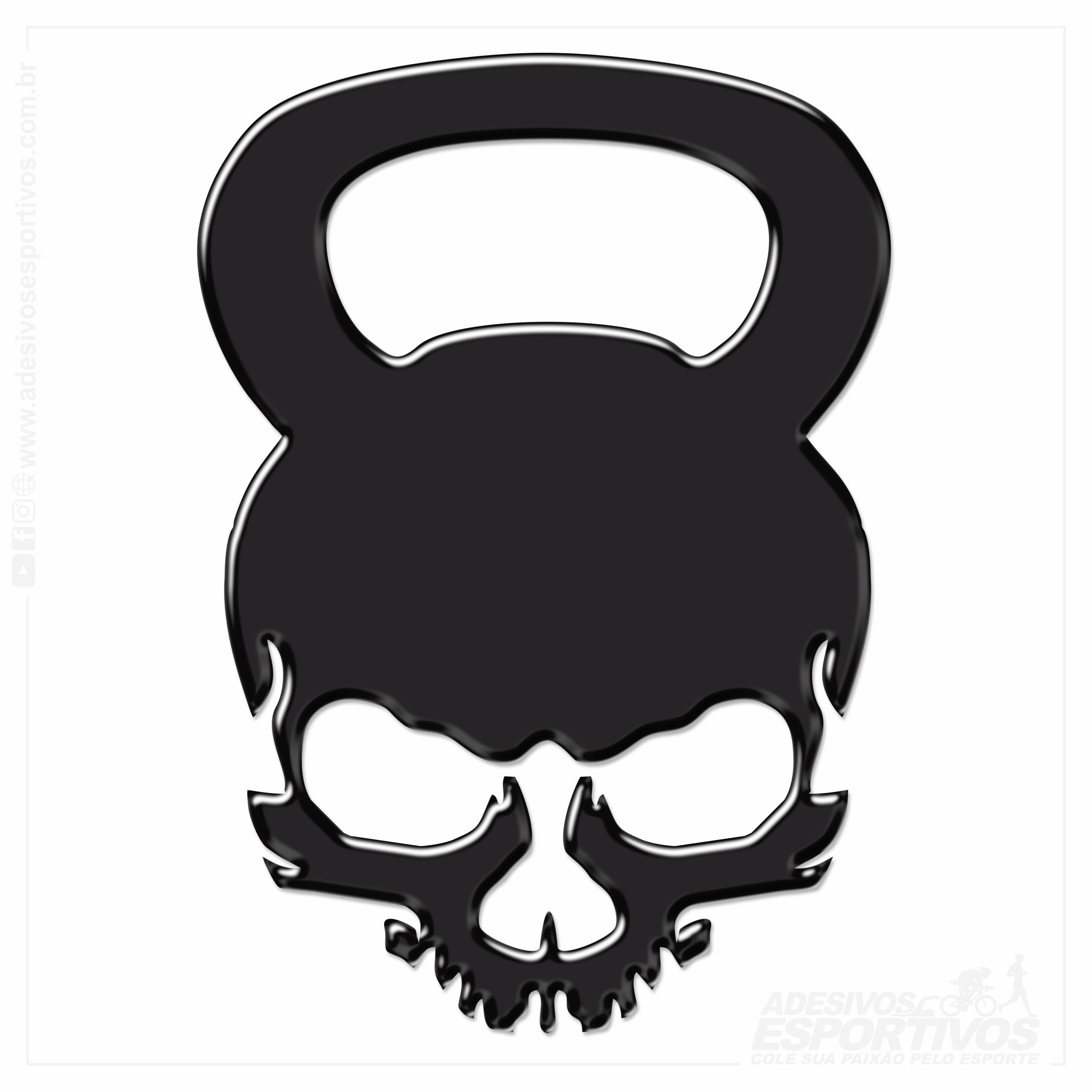 Adesivo Emblema Crossfit Querobel Caveira Resinado3D