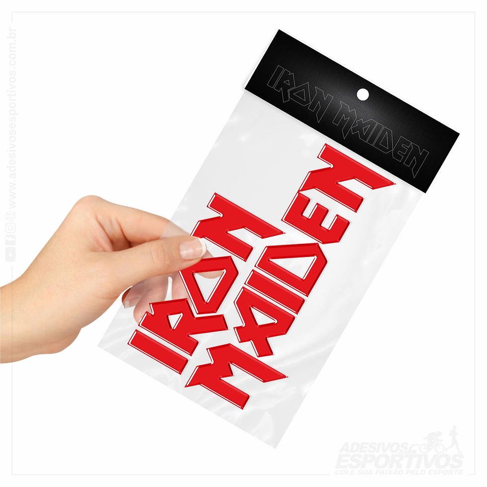 Miniatura: Adesivo Emblema Logo Banda Iron Maiden Heavy Metal Resinado3D em Alto Relevo