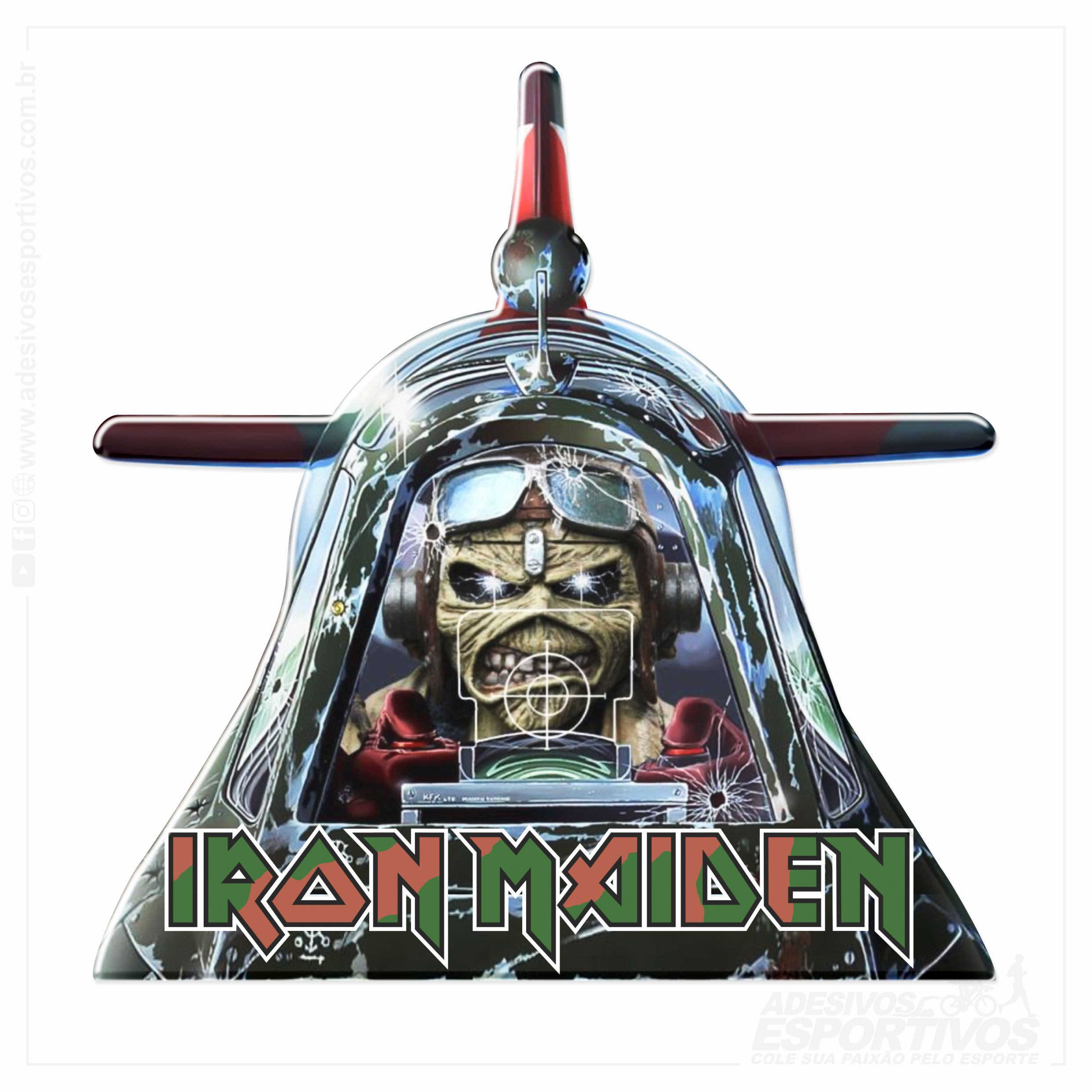 Adesivo Emblema Iron Maiden Aces High Resinado 3D