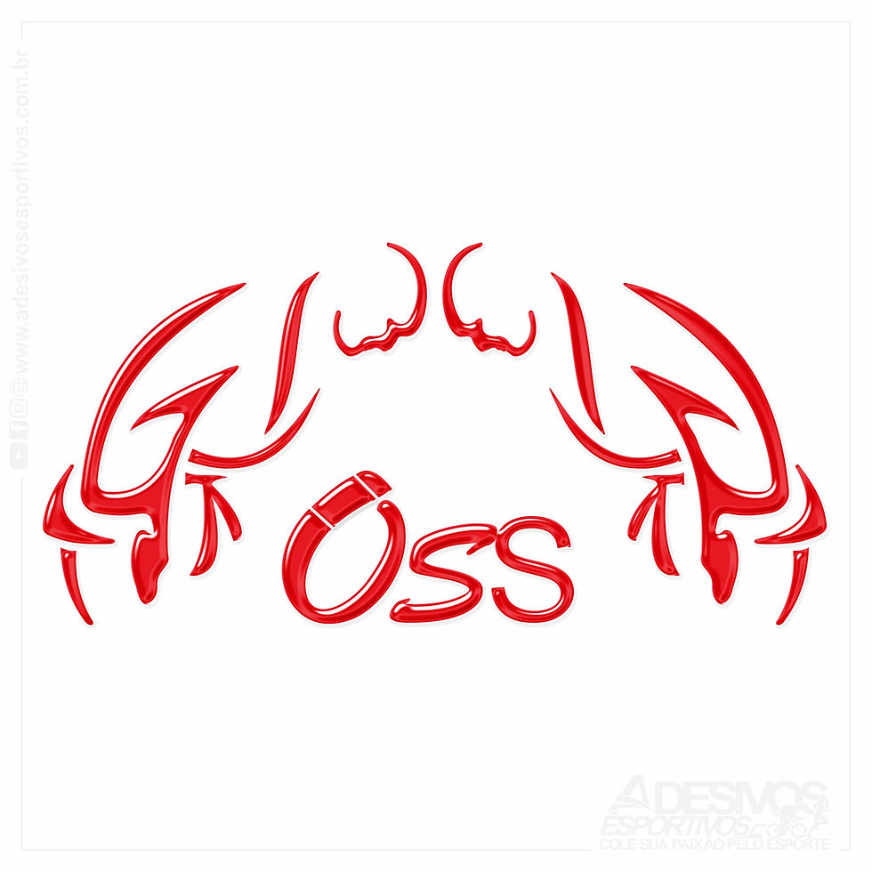 Miniatura: Adesivo Emblema Artes Marciais Cumprimento Dojo Bjj Jiu-Jitsu Oss Alto Relevo Resinado3D