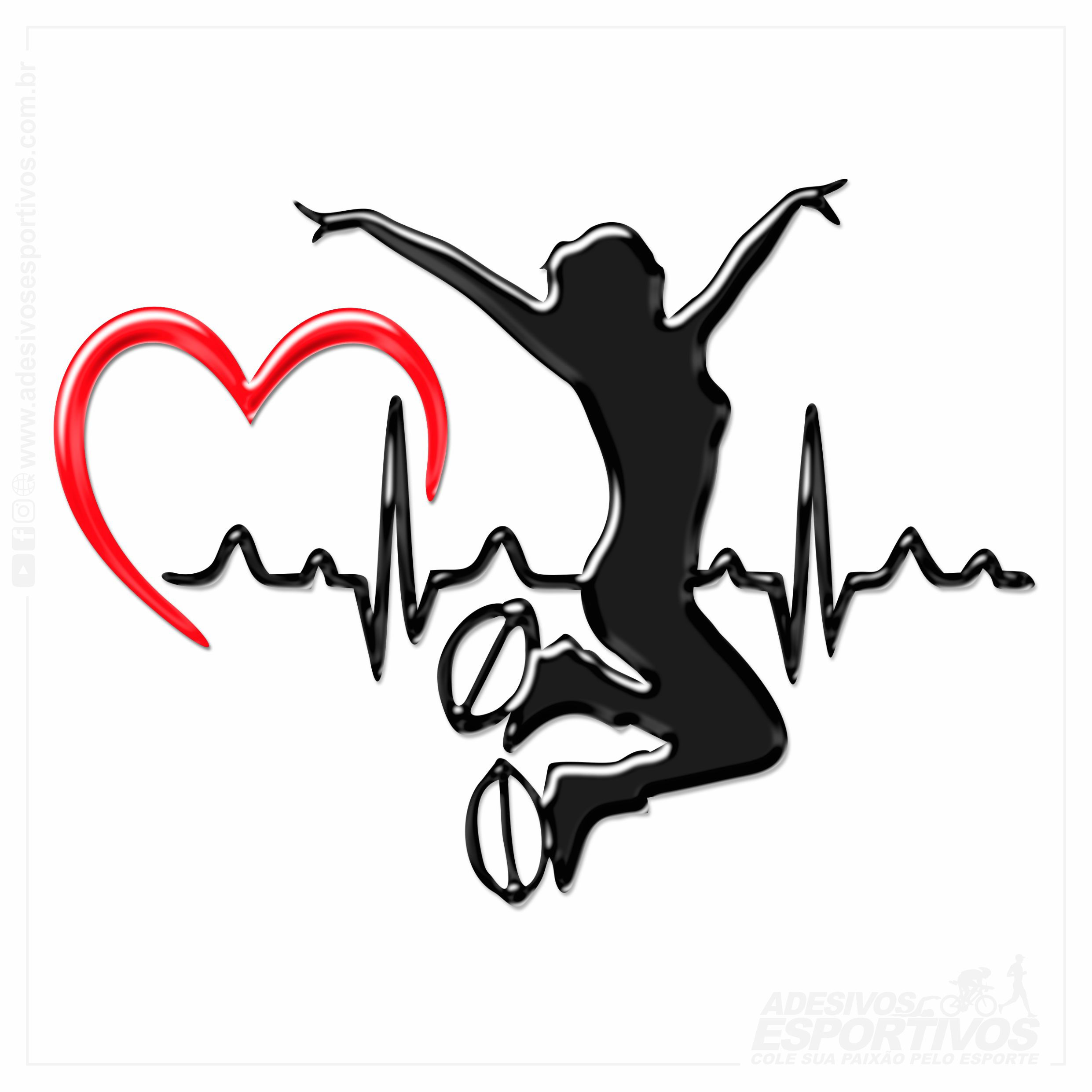Adesivo Kangoo Jumps Batimentos Cardiacos Resinado3D