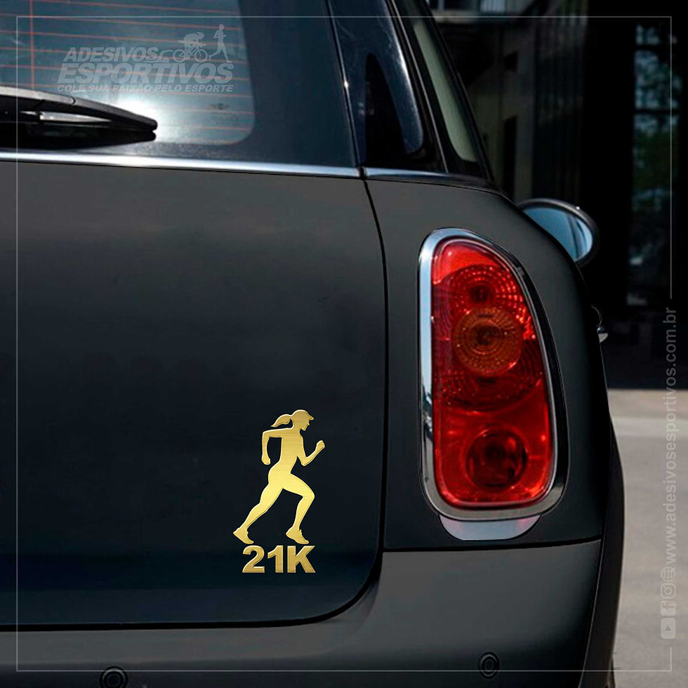 Miniatura: Adesivo Emblema Corredora Run Running 21K Resinado 3D