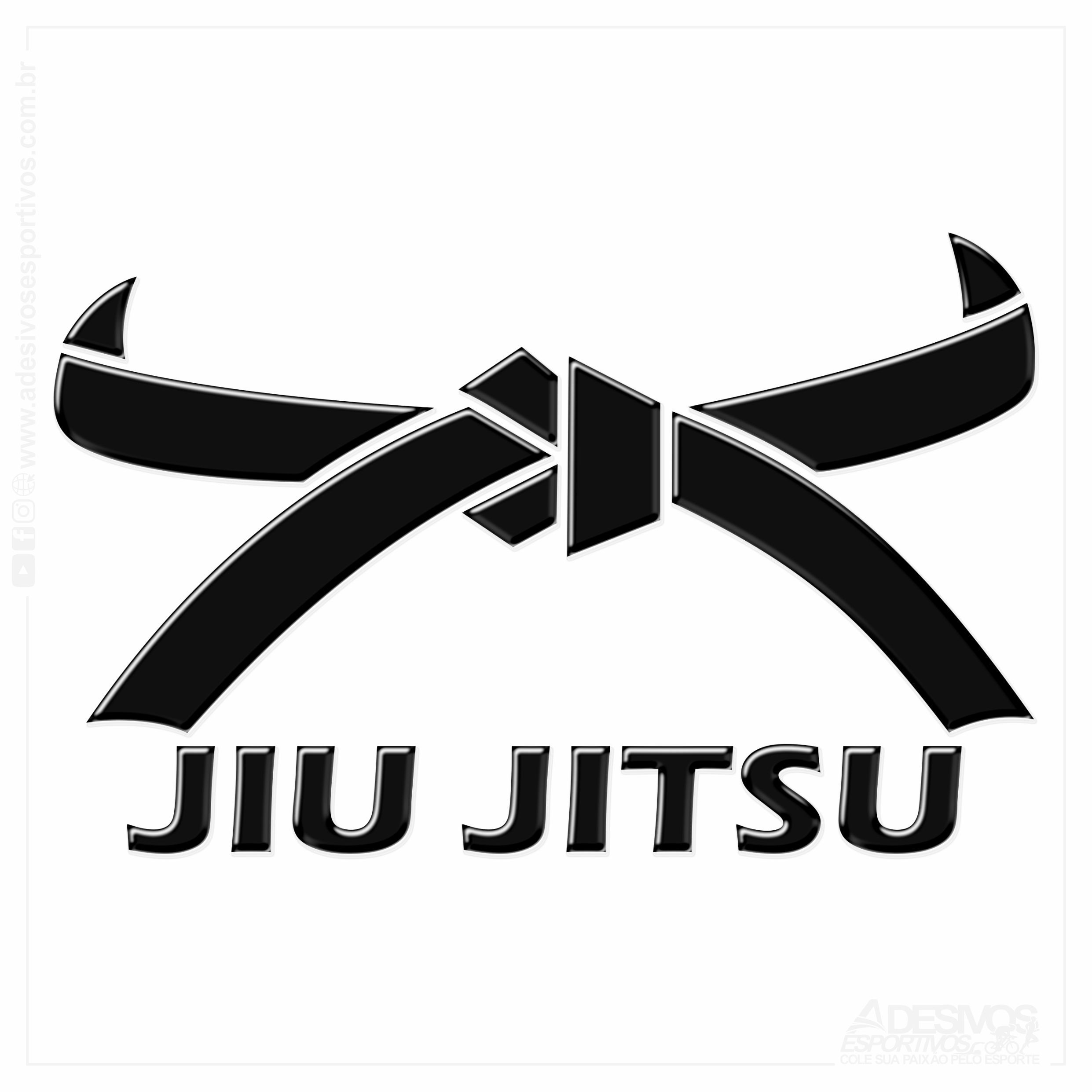 Adesivo Emblema Preto Resinado3d Brazilian Faixa Jiu Jitsu Bjj artes marciais Adesivos Esportivos