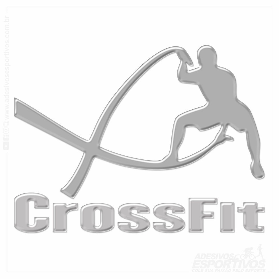 Miniatura: Adesivo Esportivos Resinado3D Emblema CrossFit Corda Masculino em Alto Relevo