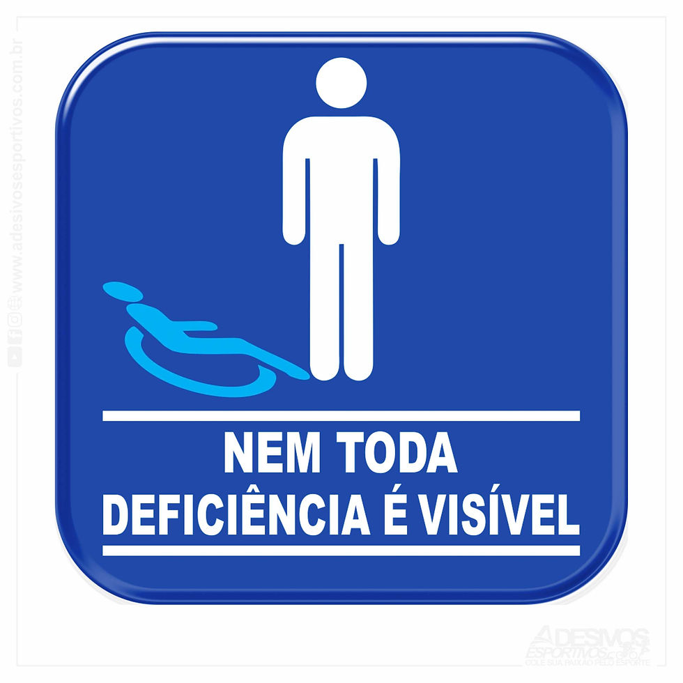 Adesivo Emblema Acessibilidade Nem toda Deficiência é Visível Resinado 3d