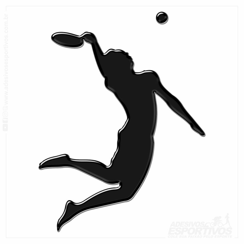 Adesivo Emblema Jogando Beach Tennis Masculino Auto Relevo Resinado3D