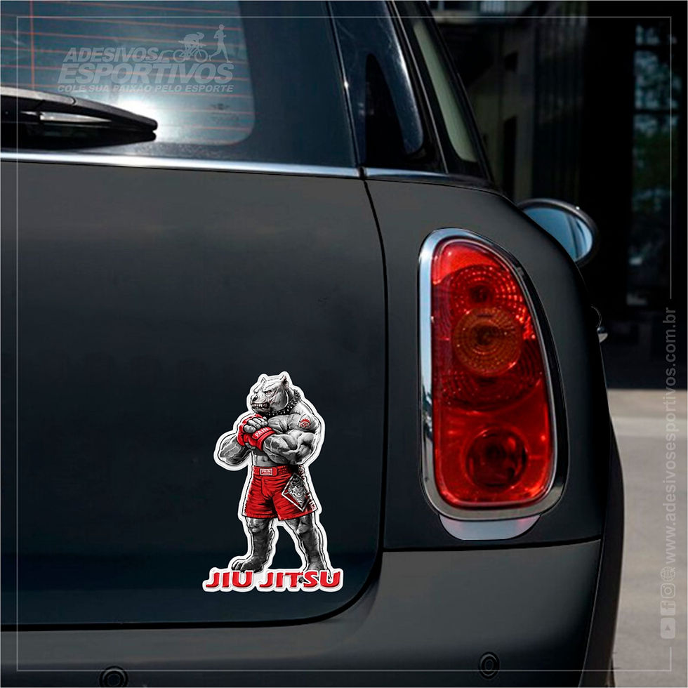 Miniatura: Adesivo Brazilian Jiu-Jitsu Pitbull MMA Dojo Bjj Carro Moto Auto Relevo Resinado3D