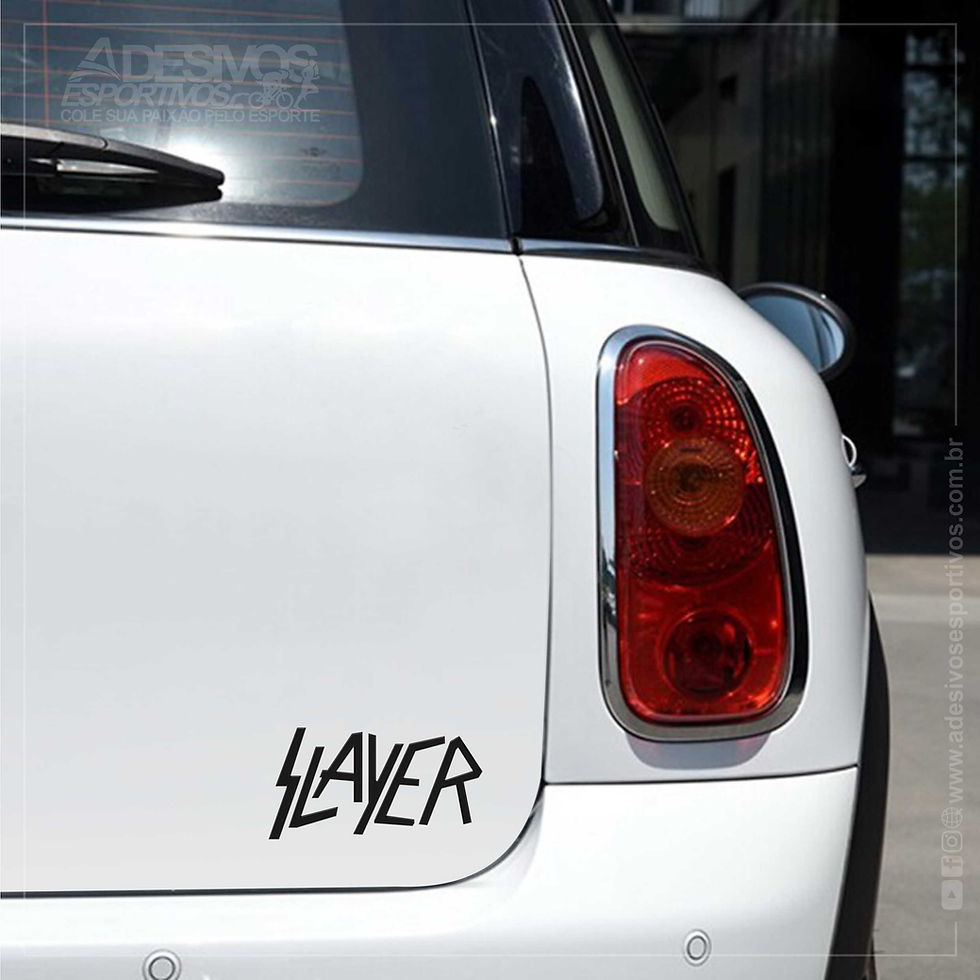 Miniatura: Adesivo Emblema Logo Banda Slayer Heavy Metal Resinado3D em Moto Alto Relevo Carro Preto