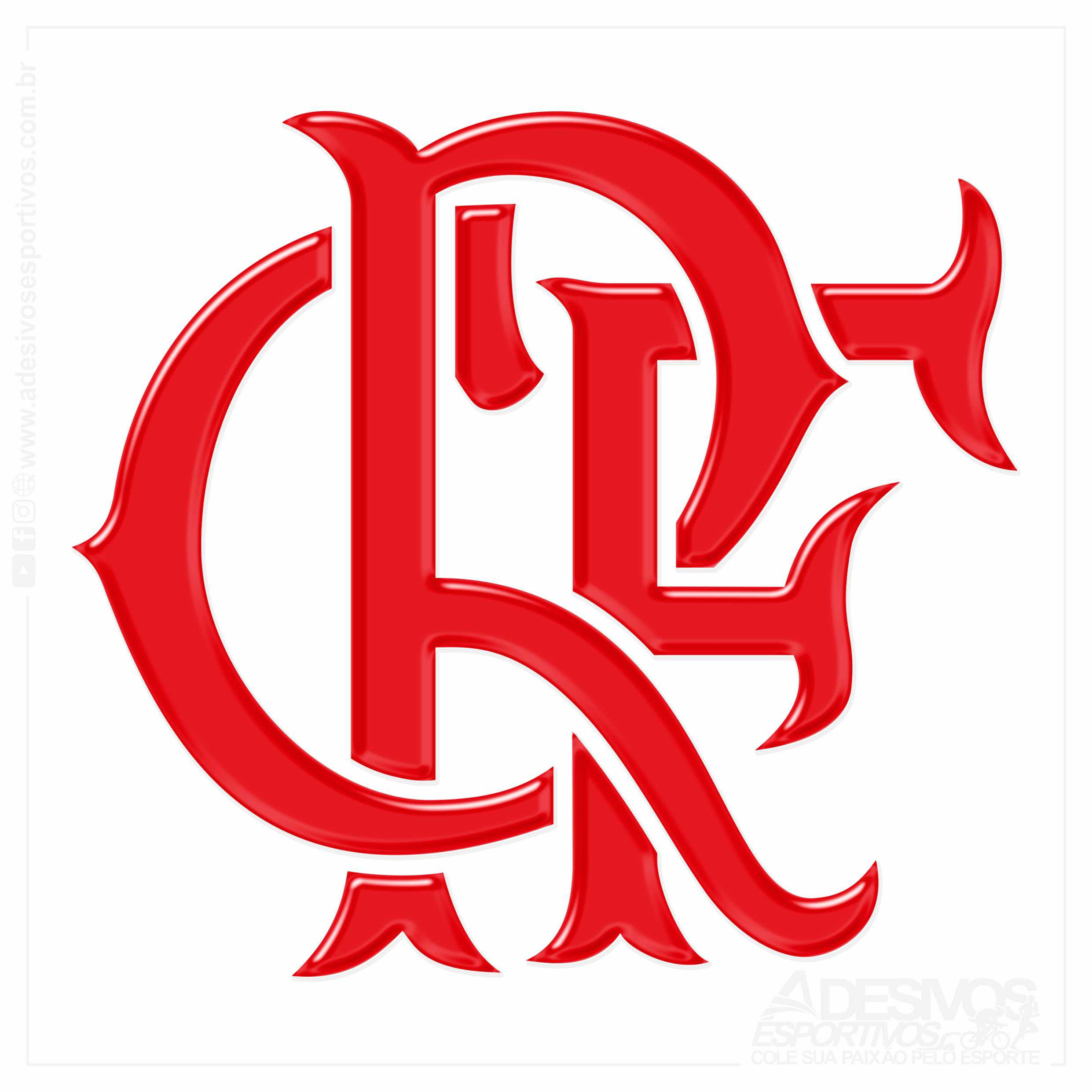 Adesivo Emblema Clube de Regatas do Flamengo Resinado3D