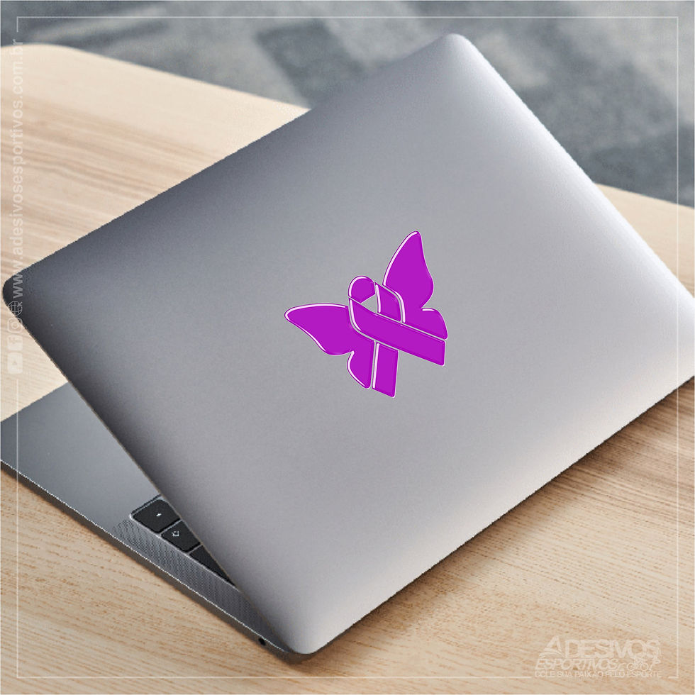 Miniatura: Adesivo Emblema Símbolo Borboleta Laço Roxo Lúpus Fibromialgia Resinado3D em Alto Relevo Carro Moto Notebook