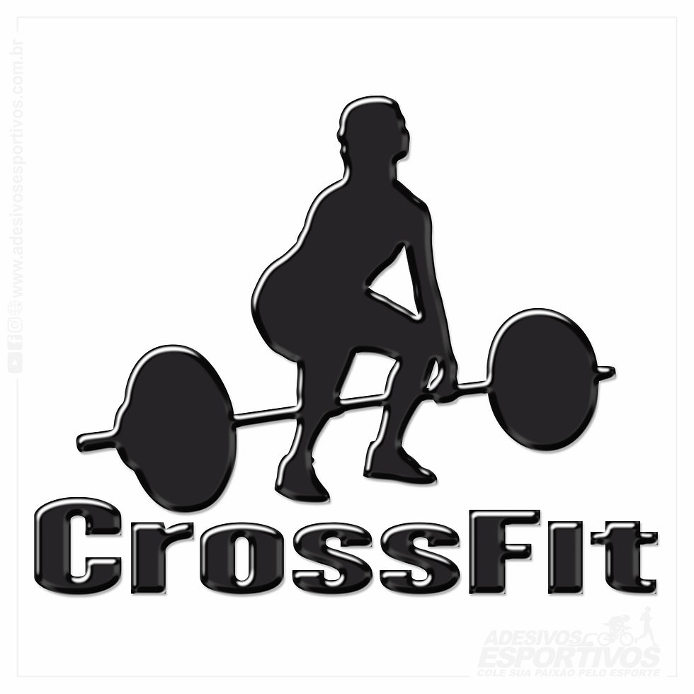 Adesivo Emblema CrossFit Deadlift Sumo High Pull Feminino Resinado3D Alto Relevo