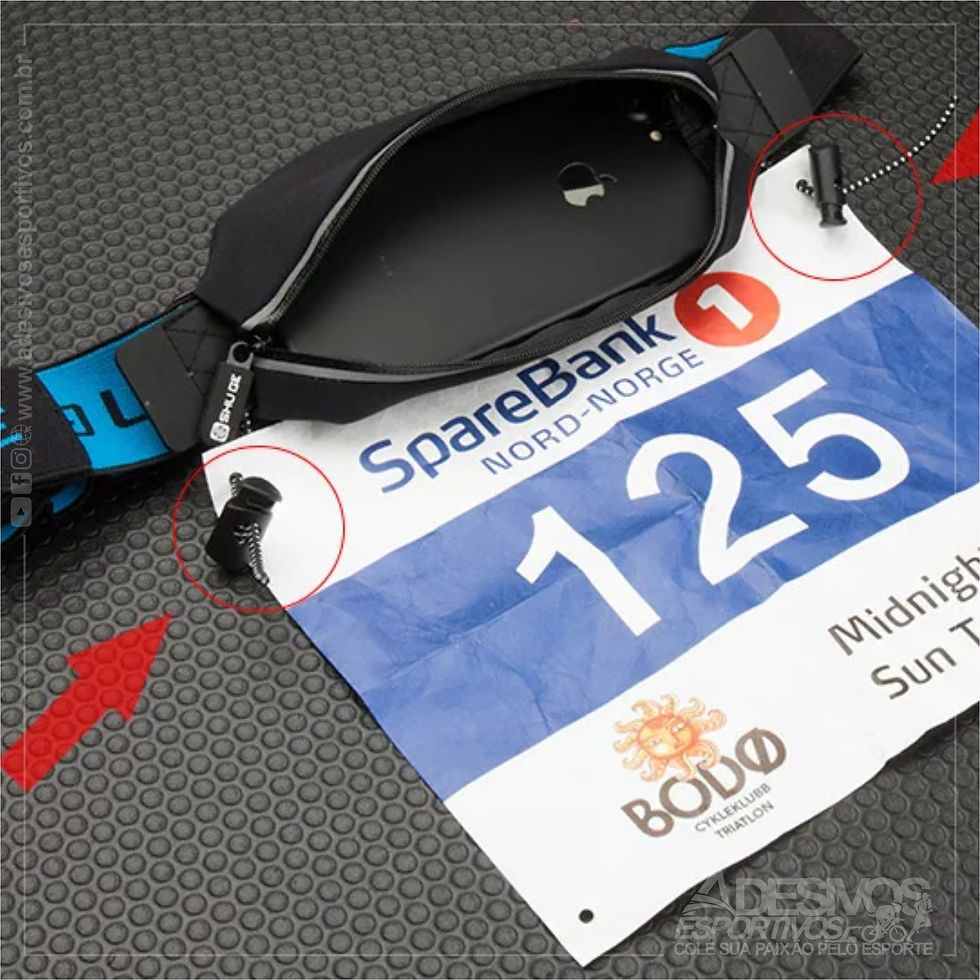 Miniatura: Pochete Esportiva Run Running com Número de Peito e Suporte para Gel