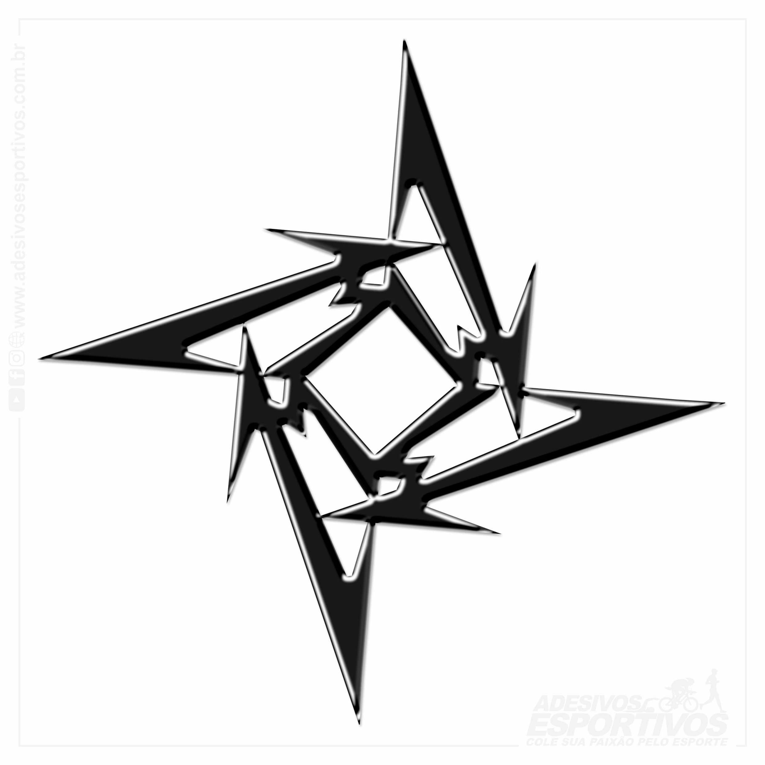 Adesivo Emblema Símbolo Metallica Star Resinado 3D