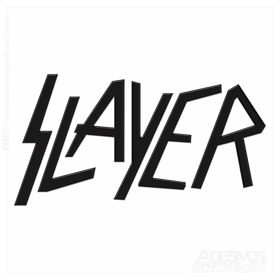 Miniatura: Adesivo Emblema Logo Banda Slayer Heavy Metal Resinado3D em Carro Moto Alto Relevo Preto