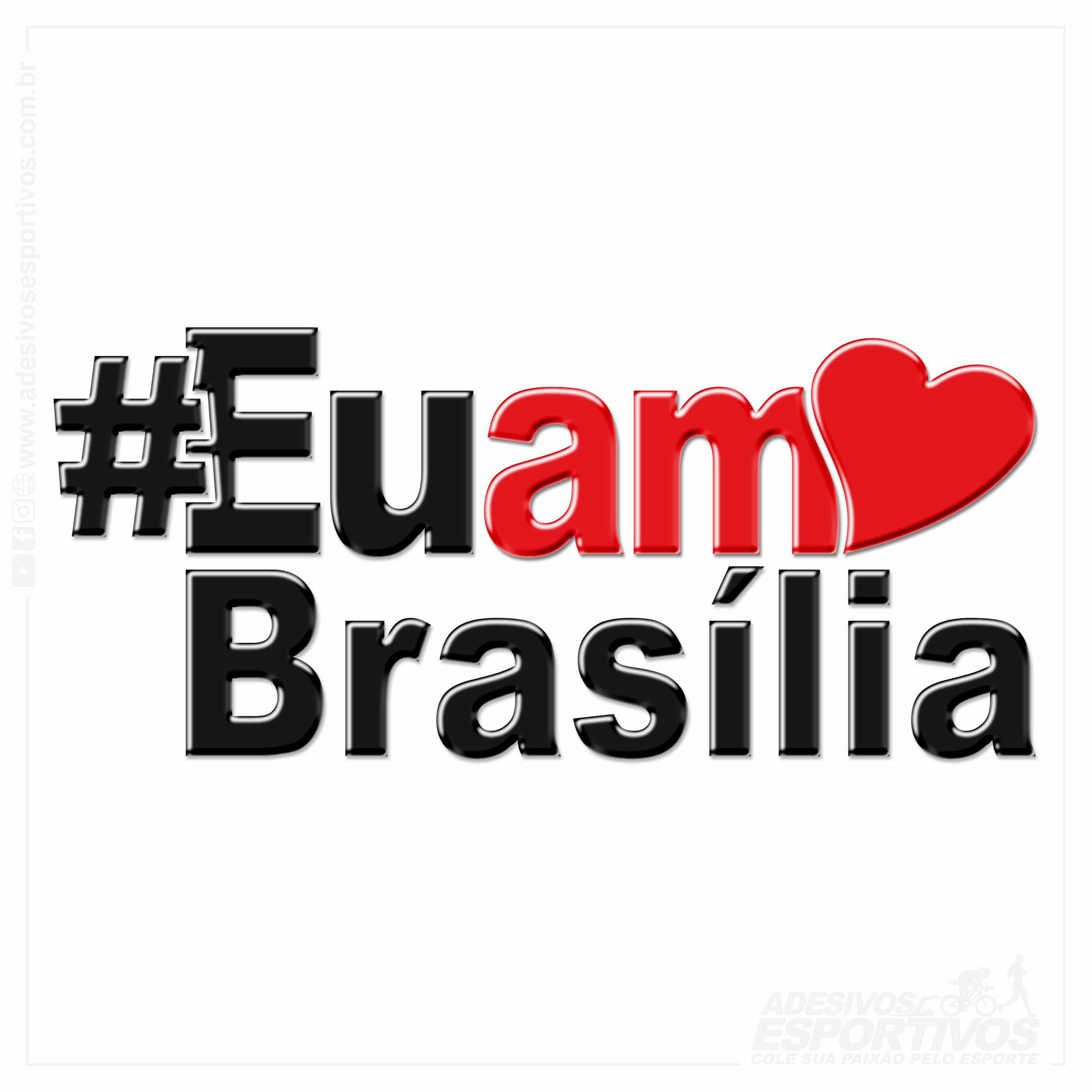 Adesivo Emblema Eu Amo Minha Cidade Resinado 3D