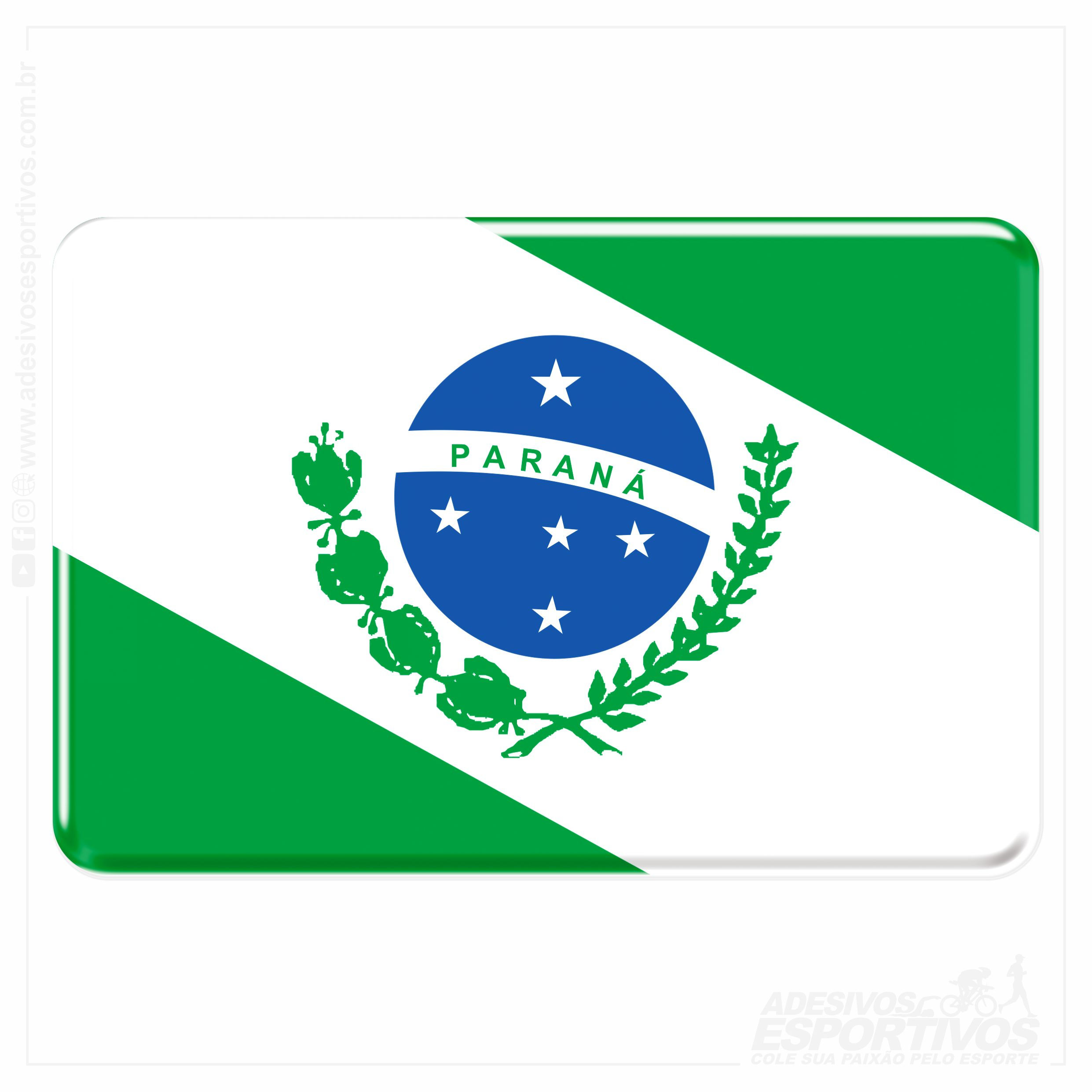 Adesivo Emblema Bandeira do Estado do Paraná Resinado3D