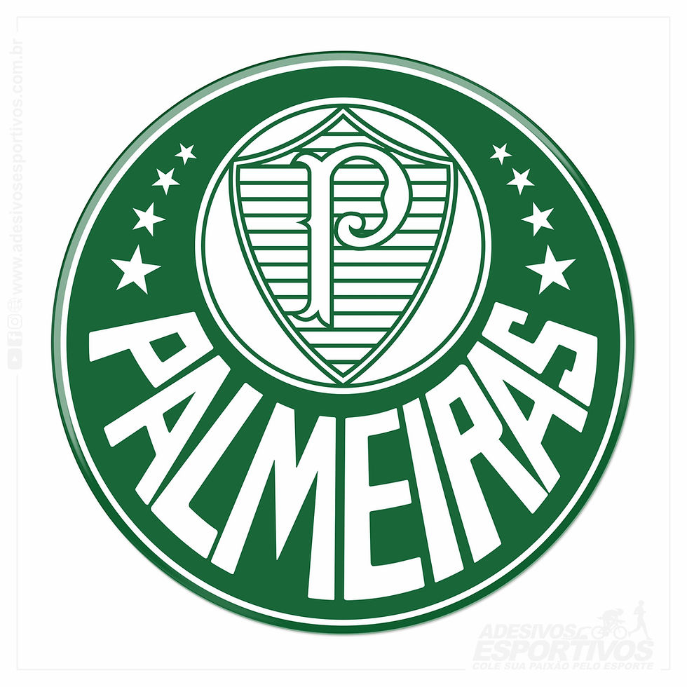 Adesivo Emblema Escudo Sociedade Esportiva Palmeiras SP Resinado3D em Alto Relevo