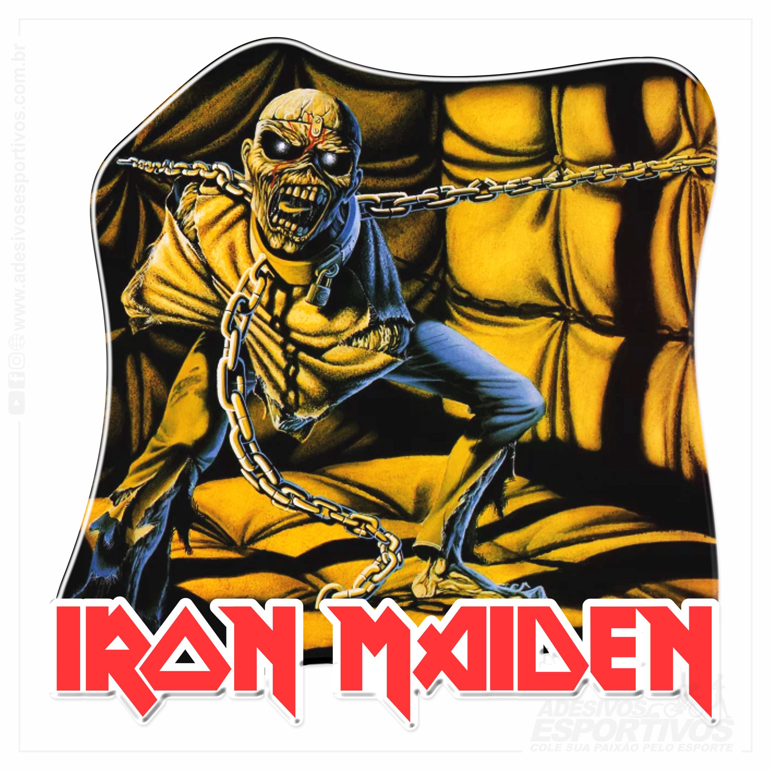 Adesivo Emblema Iron Maiden Piece of Mind Resinado 3D