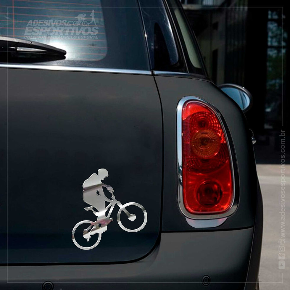 Miniatura: Adesivo Emblema Bike MTB Empinando Resinado 3D