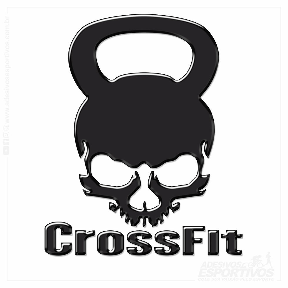 Adesivo Emblema CrossFit Querobel Caveira Resinado3D em Alto Relevo