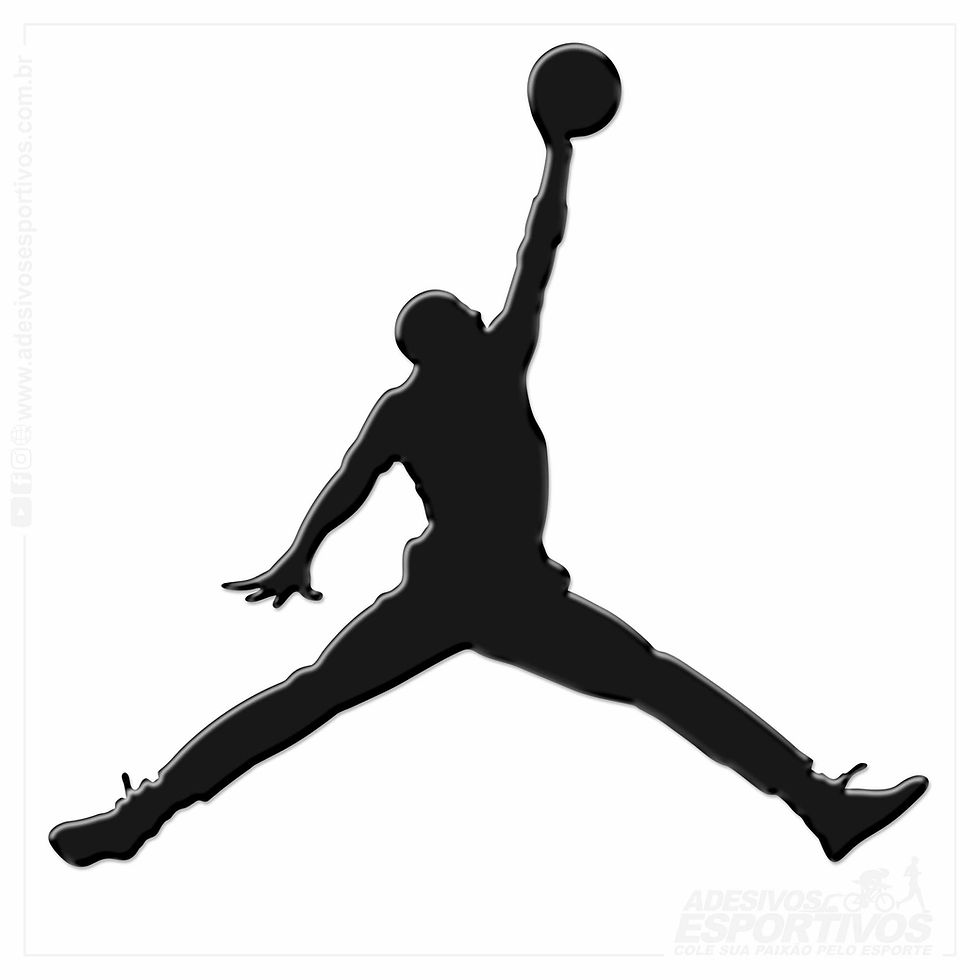 Adesivo Emblema Basquete Michael Jordan Jump Auto Relevo Resinado 3D