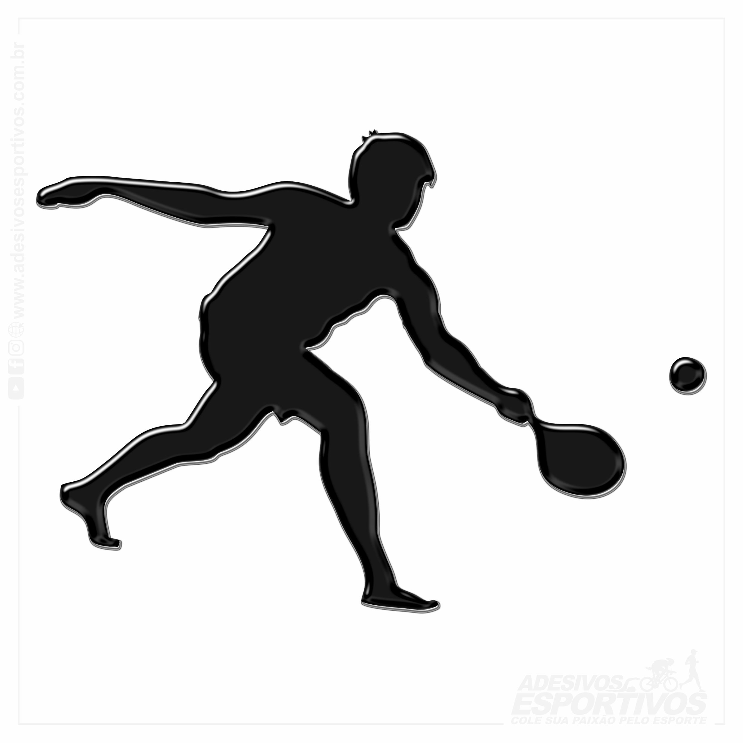 Adesivo Emblema Jogando Beach Tennis Masculino Auto Relevo Resinado3D