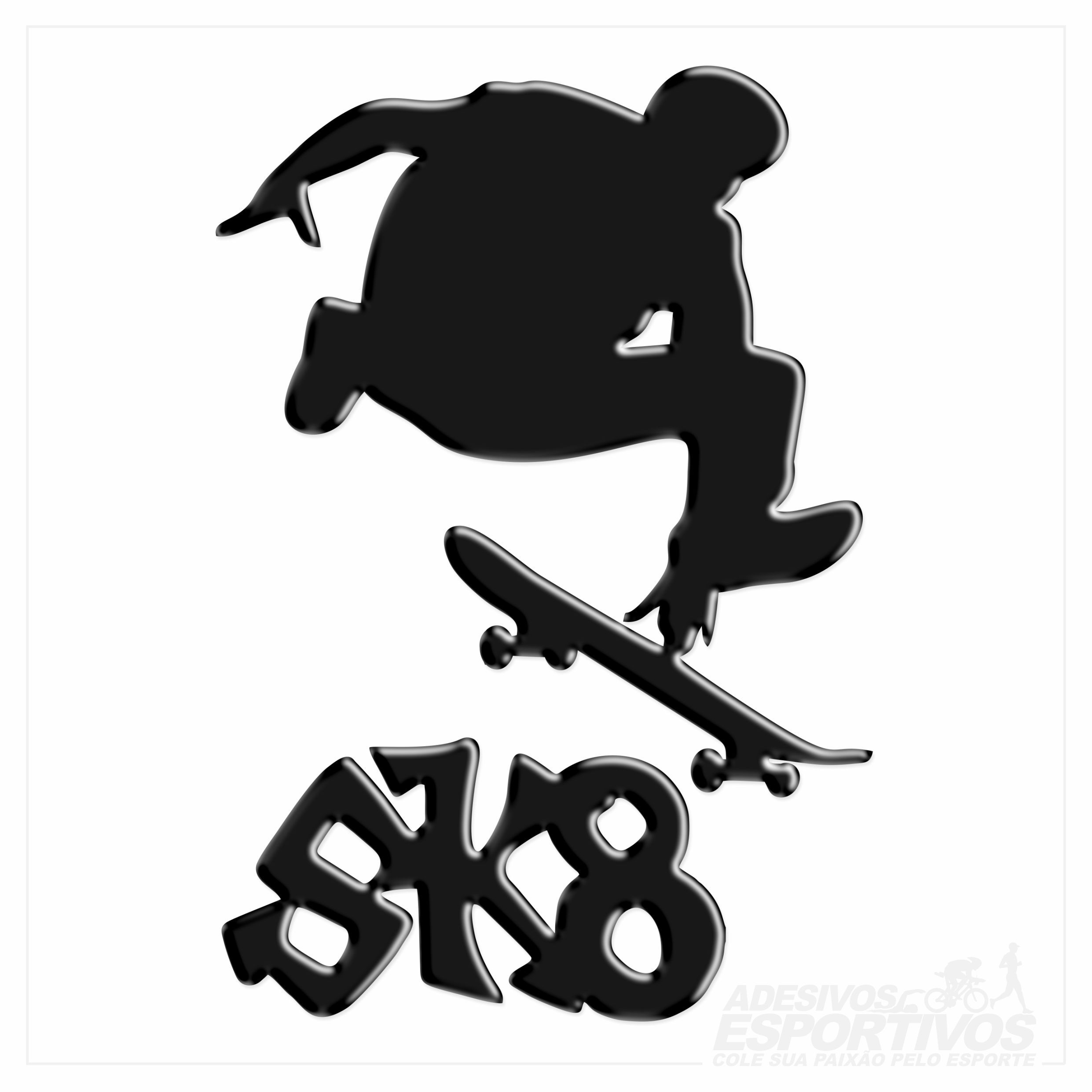 Adesivo Emblema Skate SK8 Indi