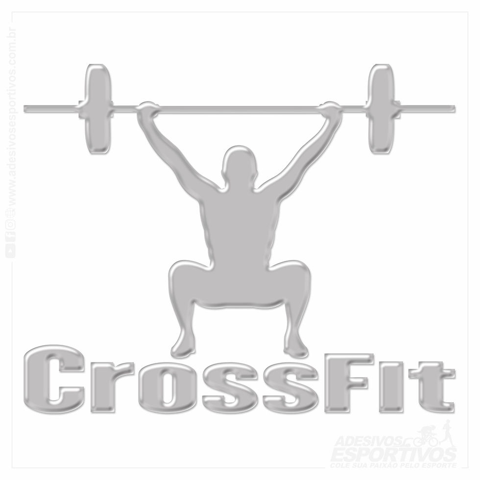 Miniatura: Adesivo Emblema CrossFit Dumbbell Snatch Masculino Resinado3D