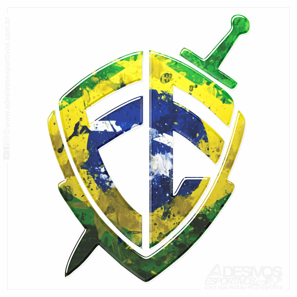 Adesivo religioso emblema brasão religião Escudo da Fé Brasil auto relevo Resinado3D