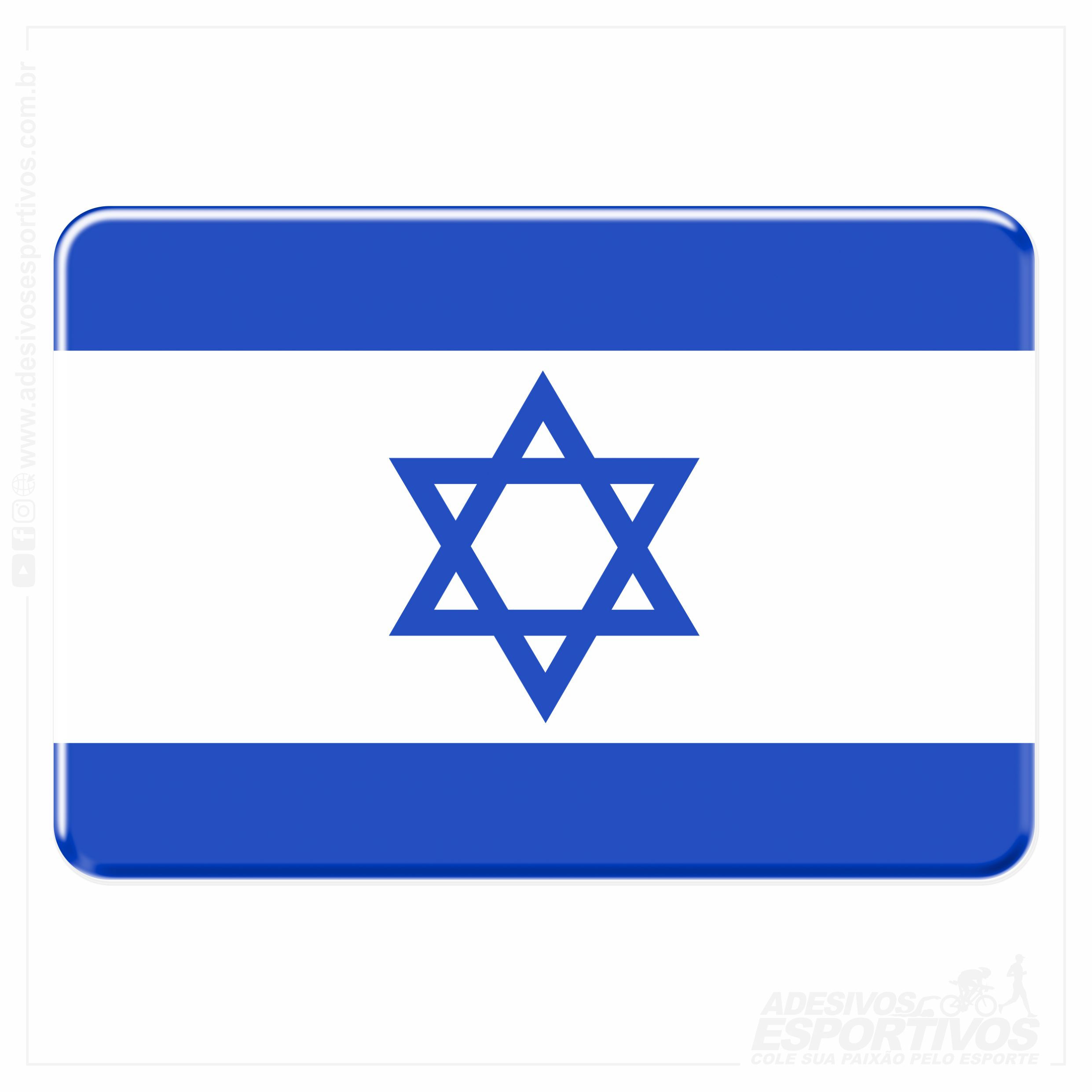 Adesivo Emblema Bandeira de Israel Fé Judaica Judeu Judaísmo Alto Relevo Resinado3D