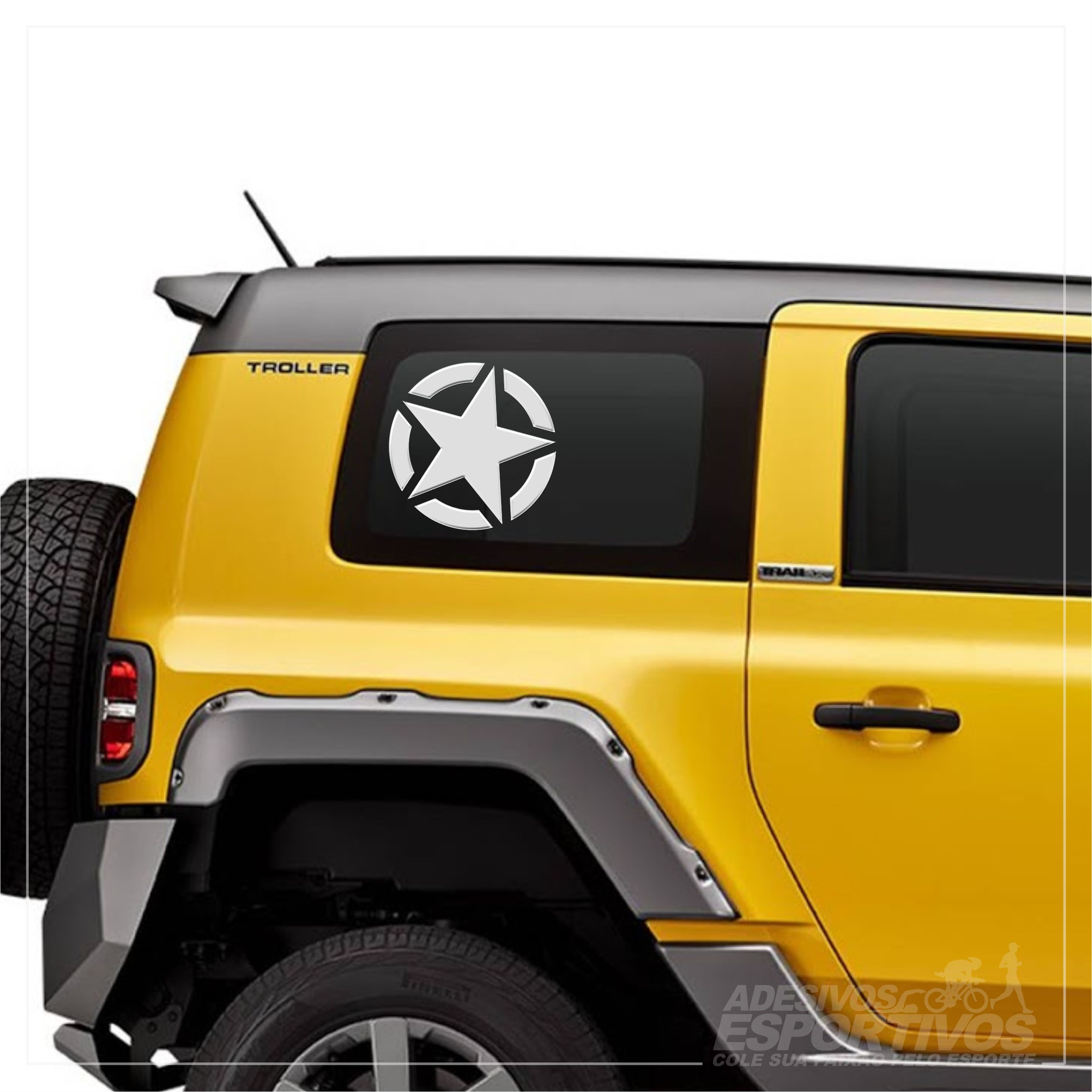 Adesivo Emblema Estrela Americana US Army Resinado 3D