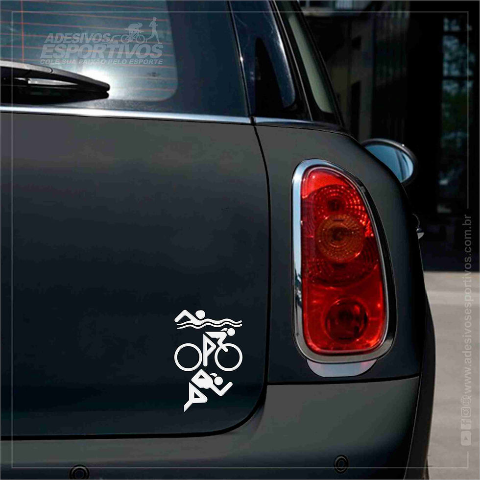 Miniatura: Adesivo Emblema Triathlon IRONMAN Pictograma Feminino IM Em Alto Relevo Resinado3D