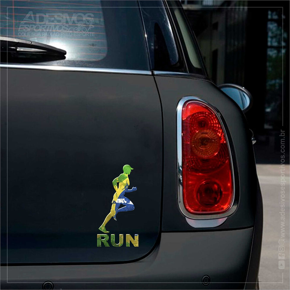 Miniatura: Adesivo Emblema Corredor Rum Running Brasil Masculino Resinado3D