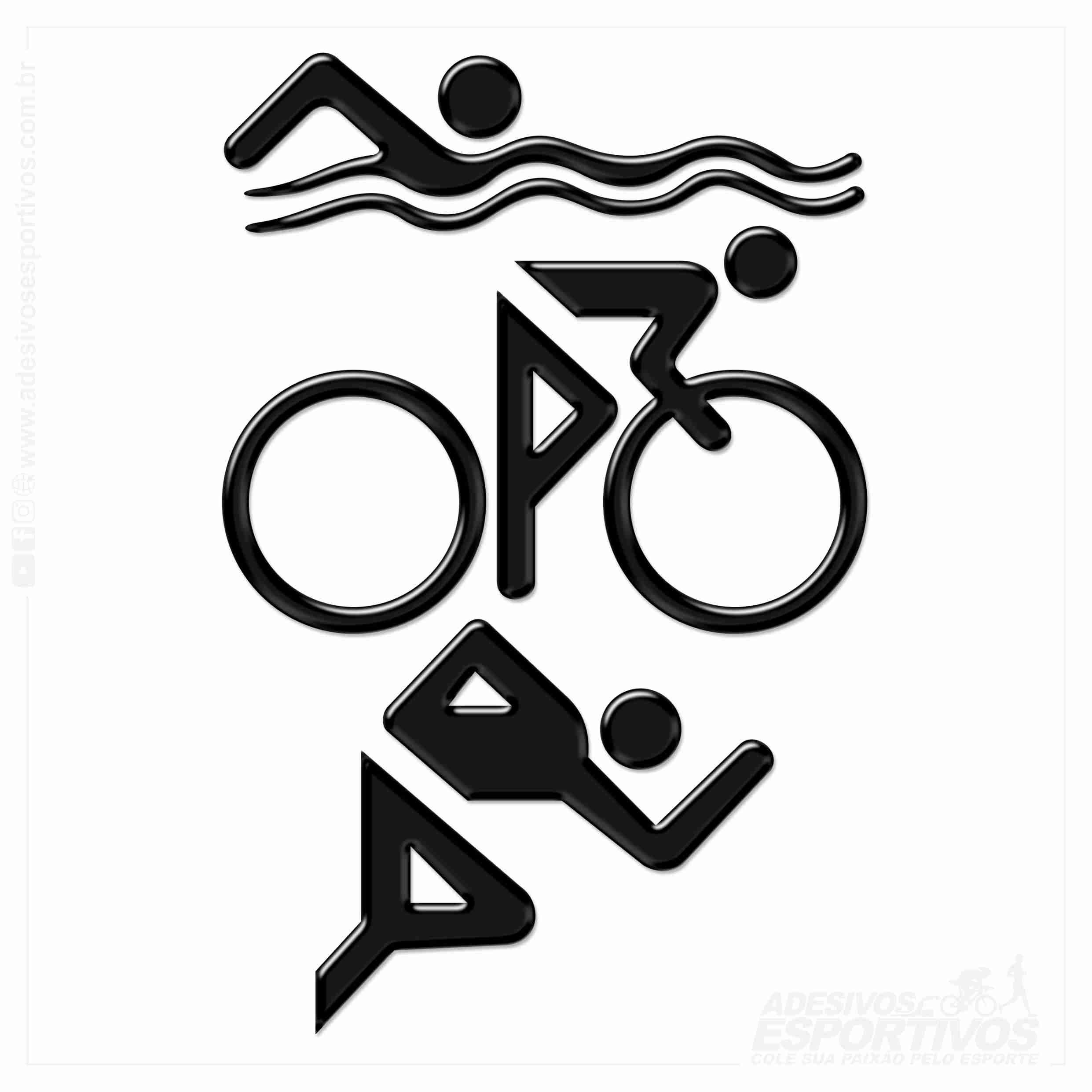 Adesivo Emblema Triathlon IRONMAN Pictograma Masculino IM Em Alto Relevo Resinado3D