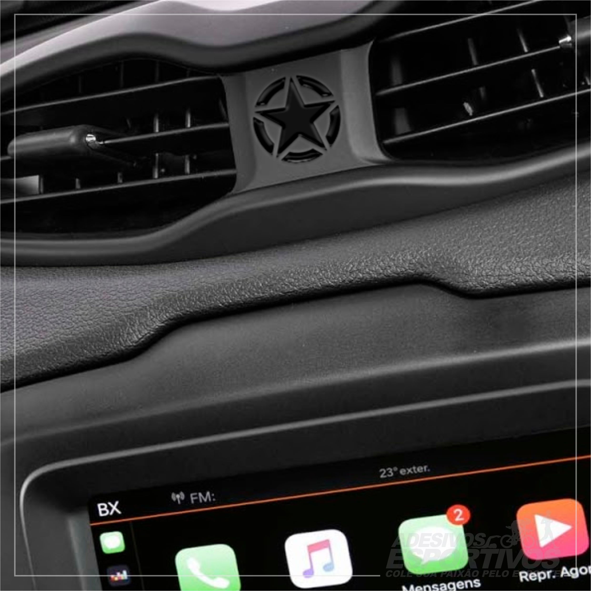 Adesivo Estrela Us Army P/ Painel Central Jeep Renegade Resinado 3D