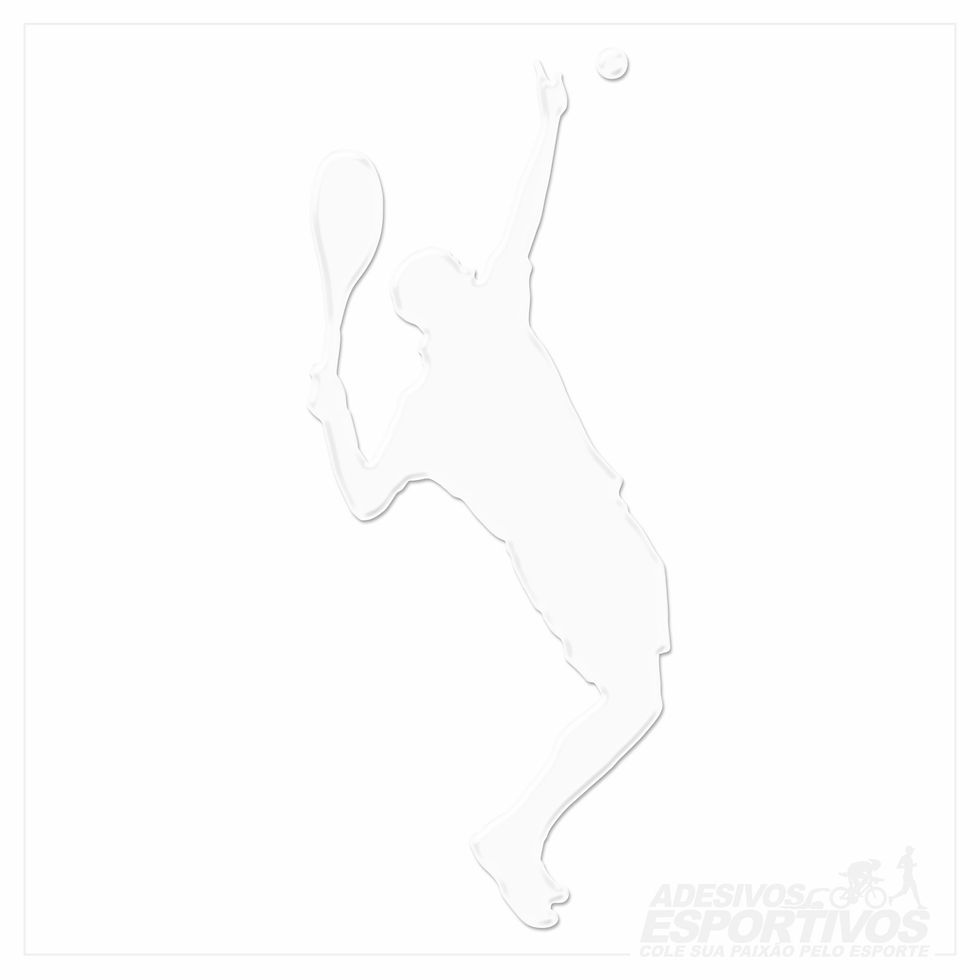 Miniatura: Adesivo Emblema Jogando Tênis Masculino Resinado 3D