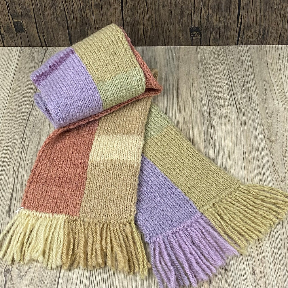 編みました】モチーフつなぎのマフラー1/2