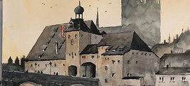 Aquarell Regensburg Stadtansicht II